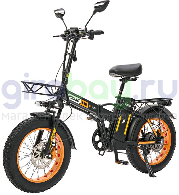 Электровелосипед Minako F10 Pro (48V/20Ah) - Желтый обод фото №1