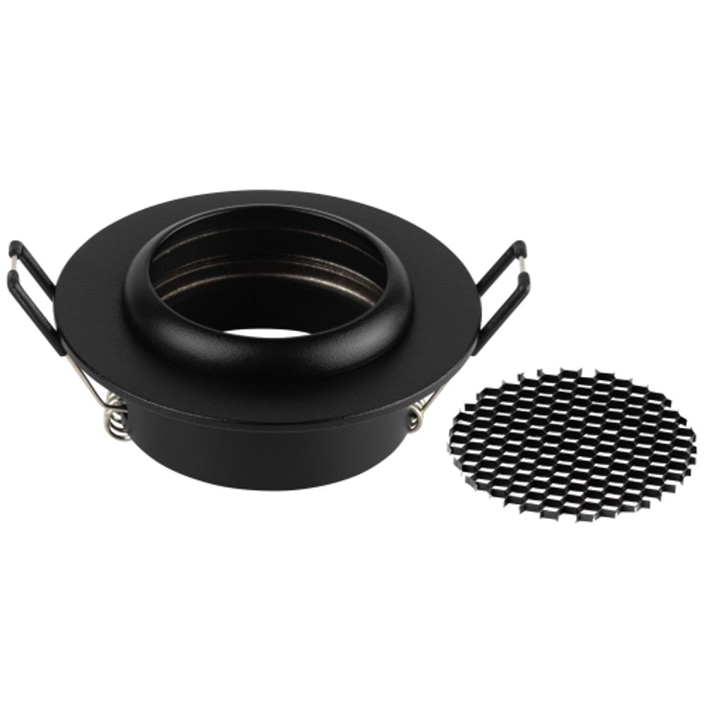 Светильник встраиваемый алюминиевый ЭРА KL109 BK под лампу MR16 GU5.3 черный матовый | Алюминиевые встраиваемые светильники