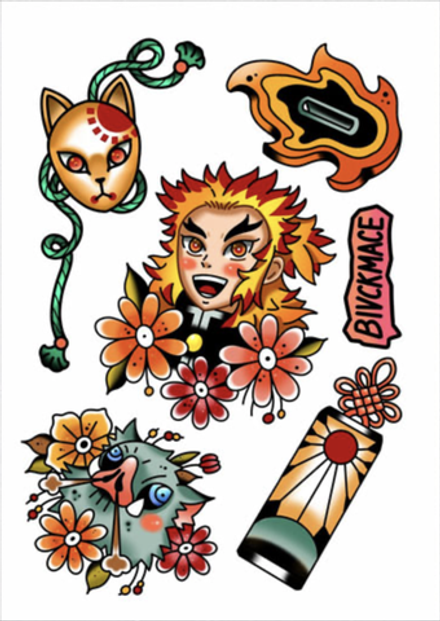 Переводные татуировки Клинок, рассекающий демонов