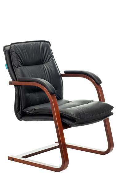 Кресло Бюрократ T-9927WALNUT-AV черный кожа полозья дерево