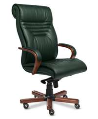 Кресло для руководителя Basel A темно-зеленая кожа