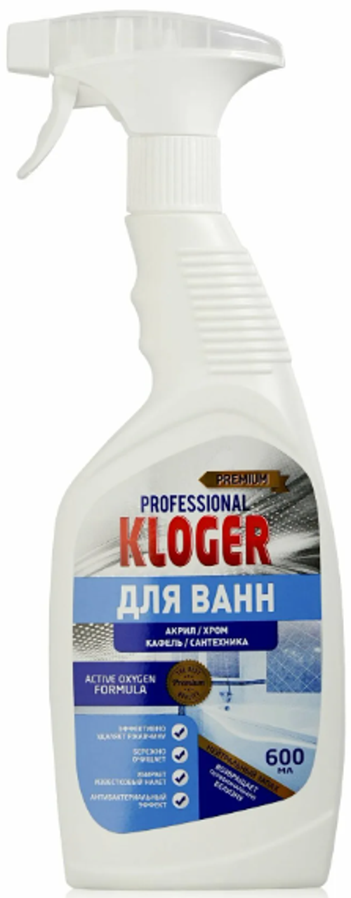Чистящее средство Клогер для ванн акрил/хром 600мл