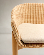 Полубарный стул Galea из тикового дерева и синтетического ротанга, 65 см