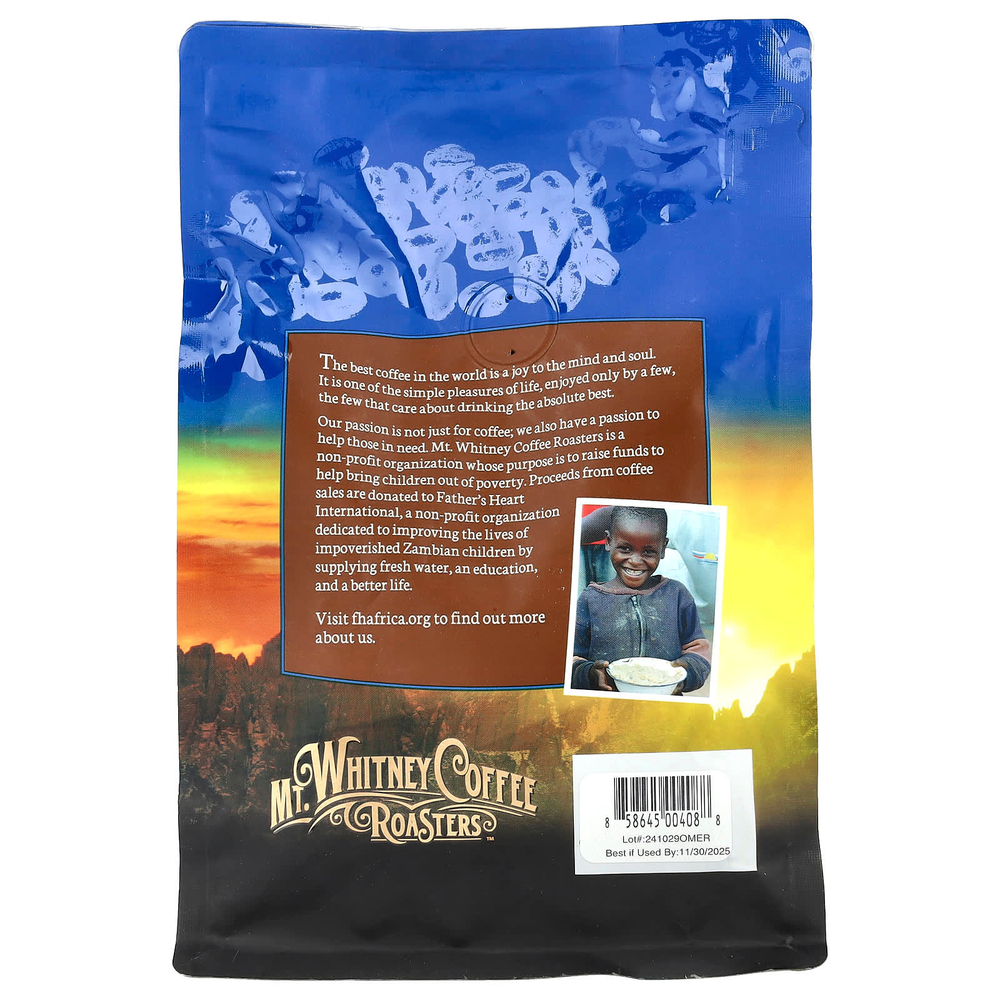 Mt. Whitney Coffee Roasters, органический кофе в зернах, вкус крепкого эспрессо, 340 г (12 унций)