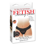 Вибропуля-вкладка черная плюс size Fetish Fantasy Series Hanky Spank Me Plus Size Vibrating Panties (Цвет: черный)