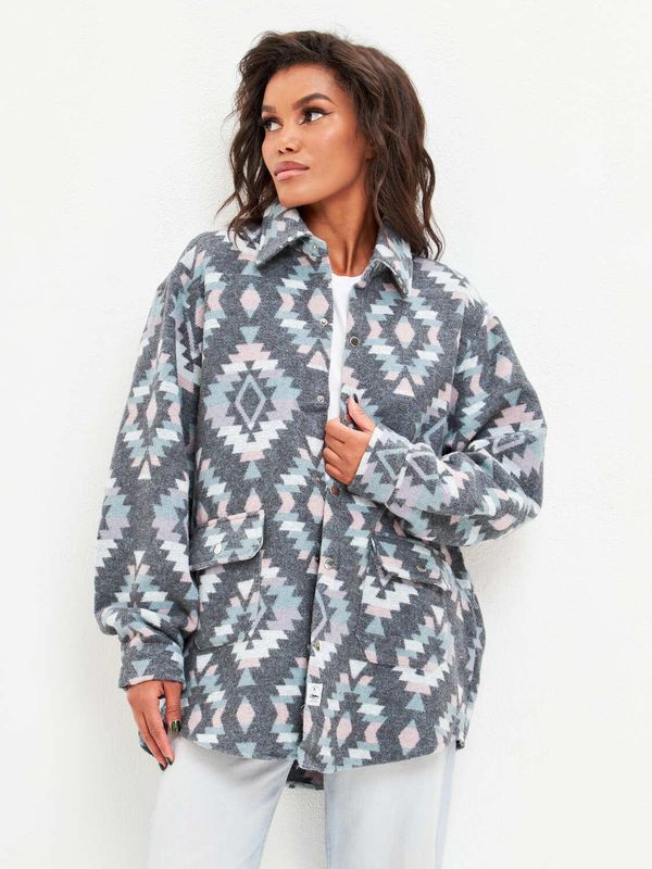 Рубашка Этно розово-голубая - фото 10