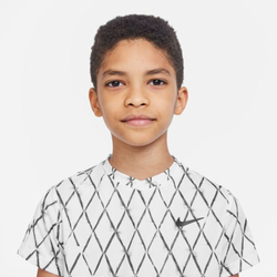 Футболка для мальчика теннисная Nike Court Dri-Fit Victory SS Top Printed - белый
