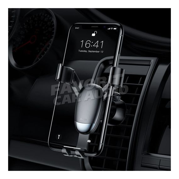 Держатель Baseus Mini gravity металл воздуховод шарнир черный