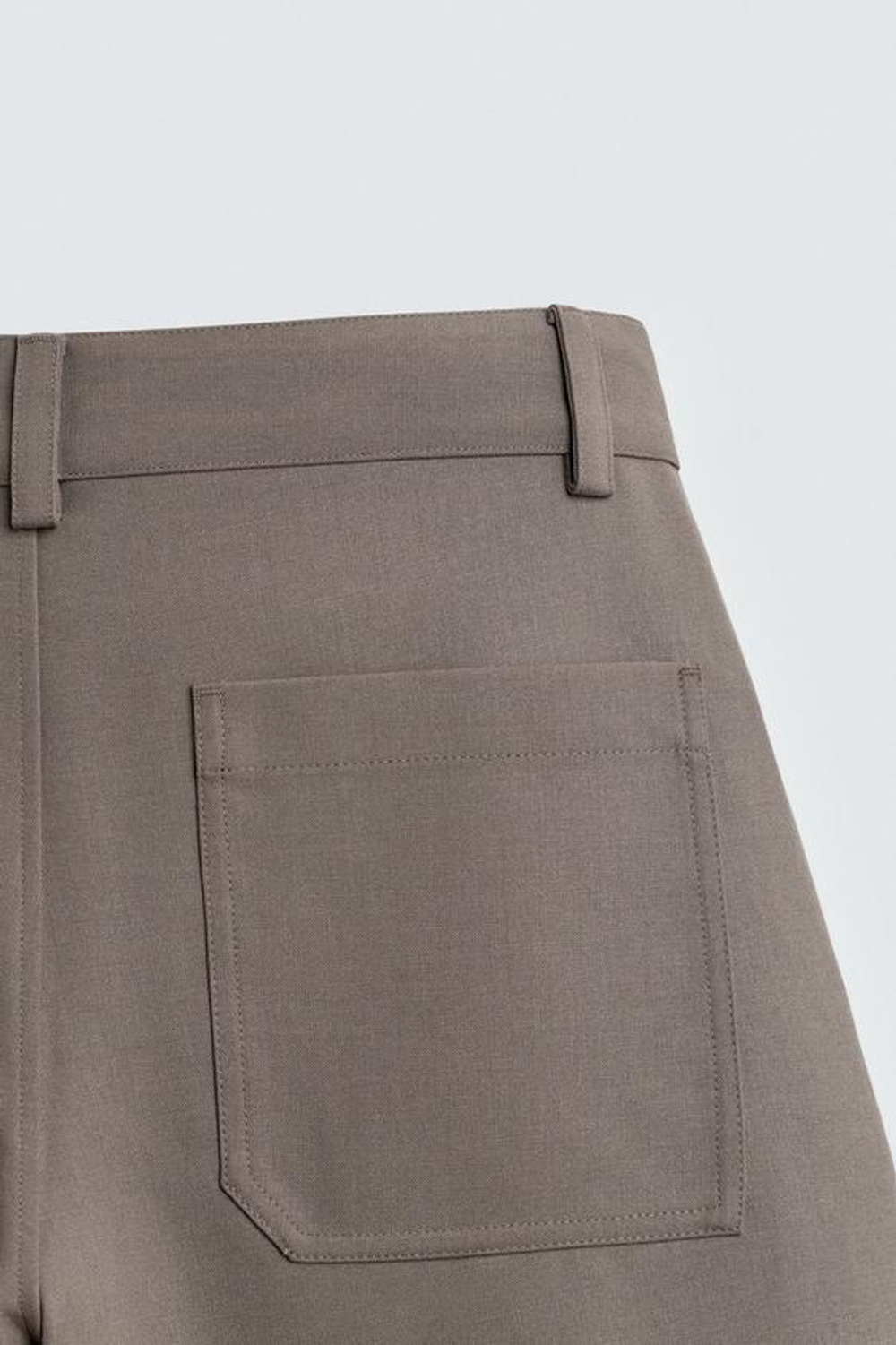 ZARA БРЮКИ BALLOON FIT С ЗАЩИПАМИ, СЕРО-КОРИЧНЕВЫЙ