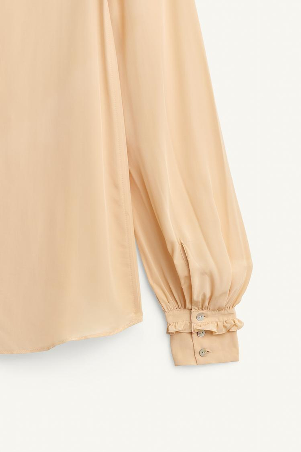 ZARA РУБАШКА С КОНТРАСТНЫМ БАНТОМ, ПЕРСИКОВЫЙ