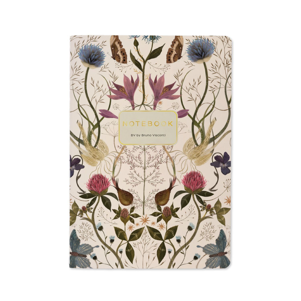 Записная книжка А5  40л. картон, мягк.пер. "Flora. Symmetrical Flora" лин.