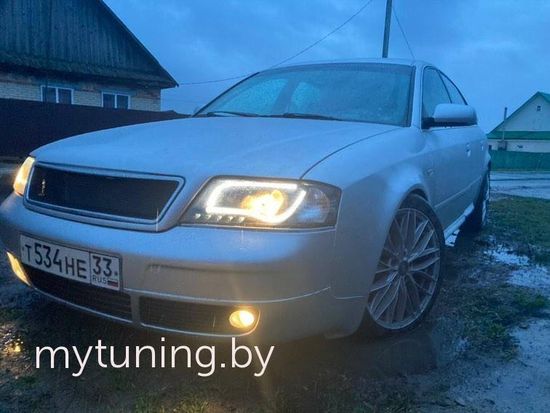 Передние фары led tube lights black для Audi A6 C5
