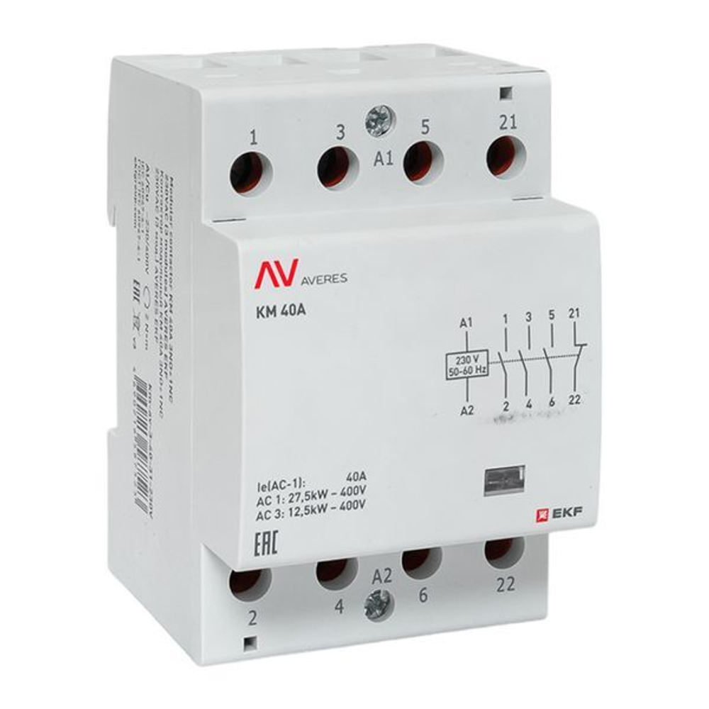 Контактор модульный EKF km-av-3-40-31-230V