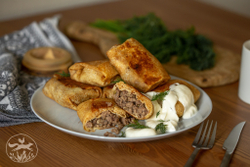 Блинчики с мясом свинины породы мангала