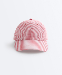 OYSHO Кепка из 100%-го хлопка в полоску, красный