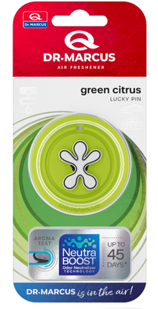 Ароматизатор-игрушка Dr Marcus Lucky Pin - Green citrus\Зеленый цитрус