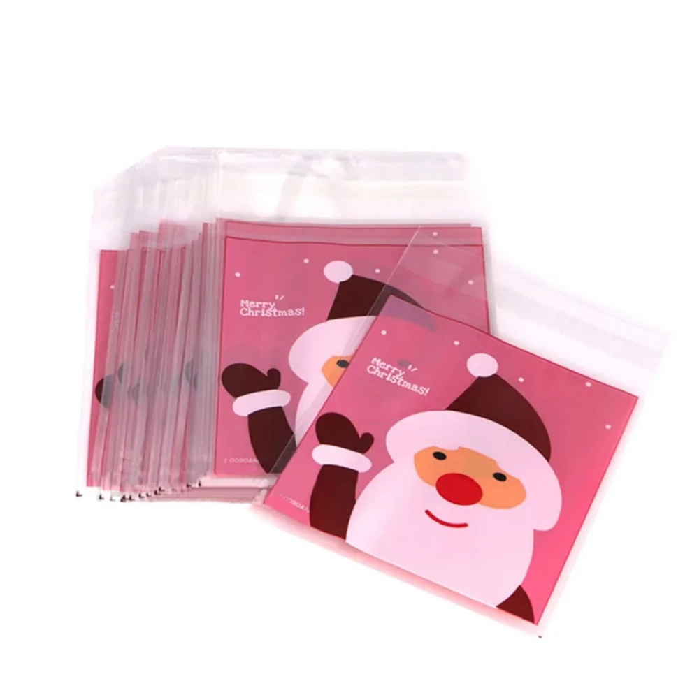 Пакетик для печенья красный Привет Санта, 10х10 см