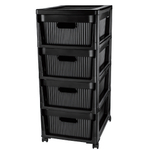Комод на колесах velvet, 4 ящика, 300х385х690 мм (черный)