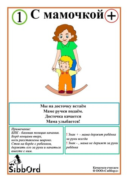 Карточки с упражнениями для детей с 6 месяцев до 1,5 лет "Сибборд+мама+я"