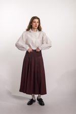 Юбка-колокол, красно-зеленая мелкая клетка