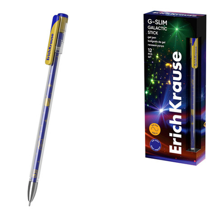 Ручка гелевая EK G-Slim Stick Galactic синяя, 0,5мм