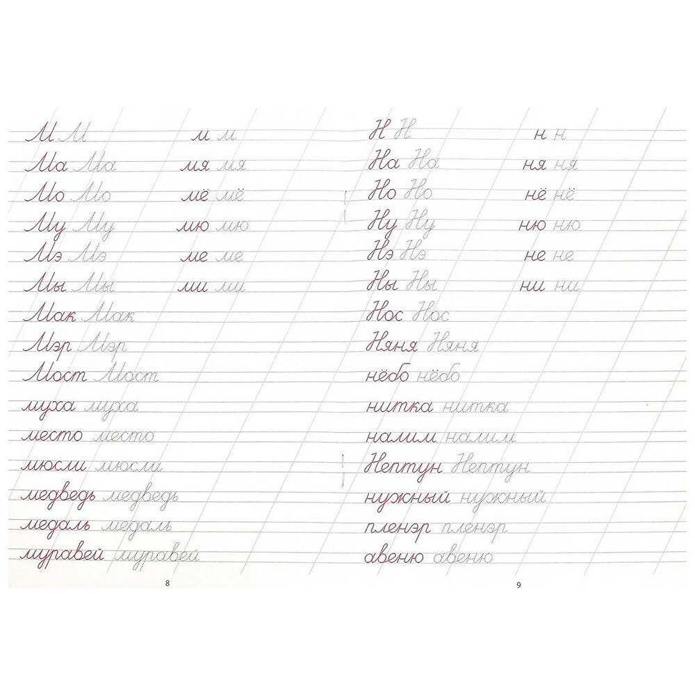 Каллиграфическая пропись. Пишем слова