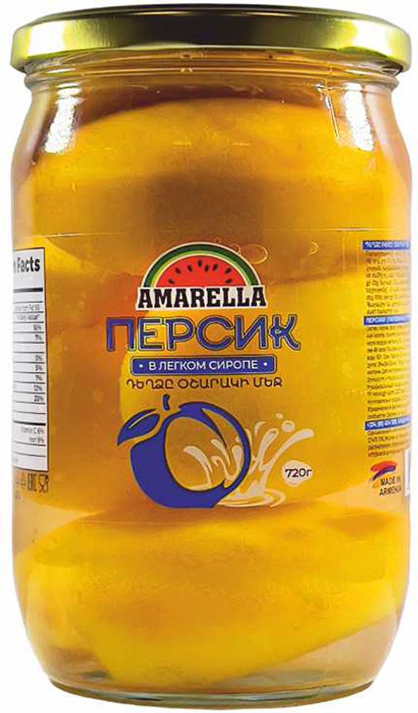 Персики в сиропе Amarella 720г