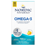 Nordic Naturals, омега-3, со вкусом лимона, 180 капсул (345 мг в 1 капсуле)