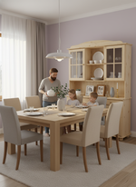 Буфет шкаф 132х28х109 Лена двухдверный из сосны с 3 полками (верхняя часть буфета Лена), в натуральной отделке