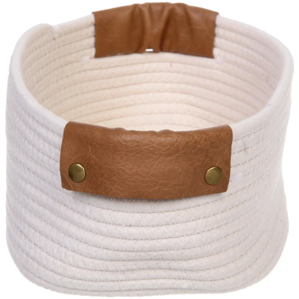 Корзинка плетёная интерьерная «ФРЕТТА», цвет светло-серый, 30*21*14см, (лейбл селфи)