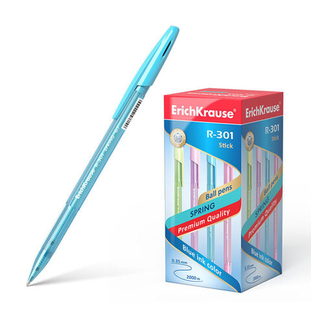 Ручка шар. ЕК R-301 SPRING Stick синяя, 0,7мм, тонир.пласт.корп.