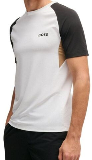 Мужская теннисная футболка BOSS Active Colour Blocked - белый