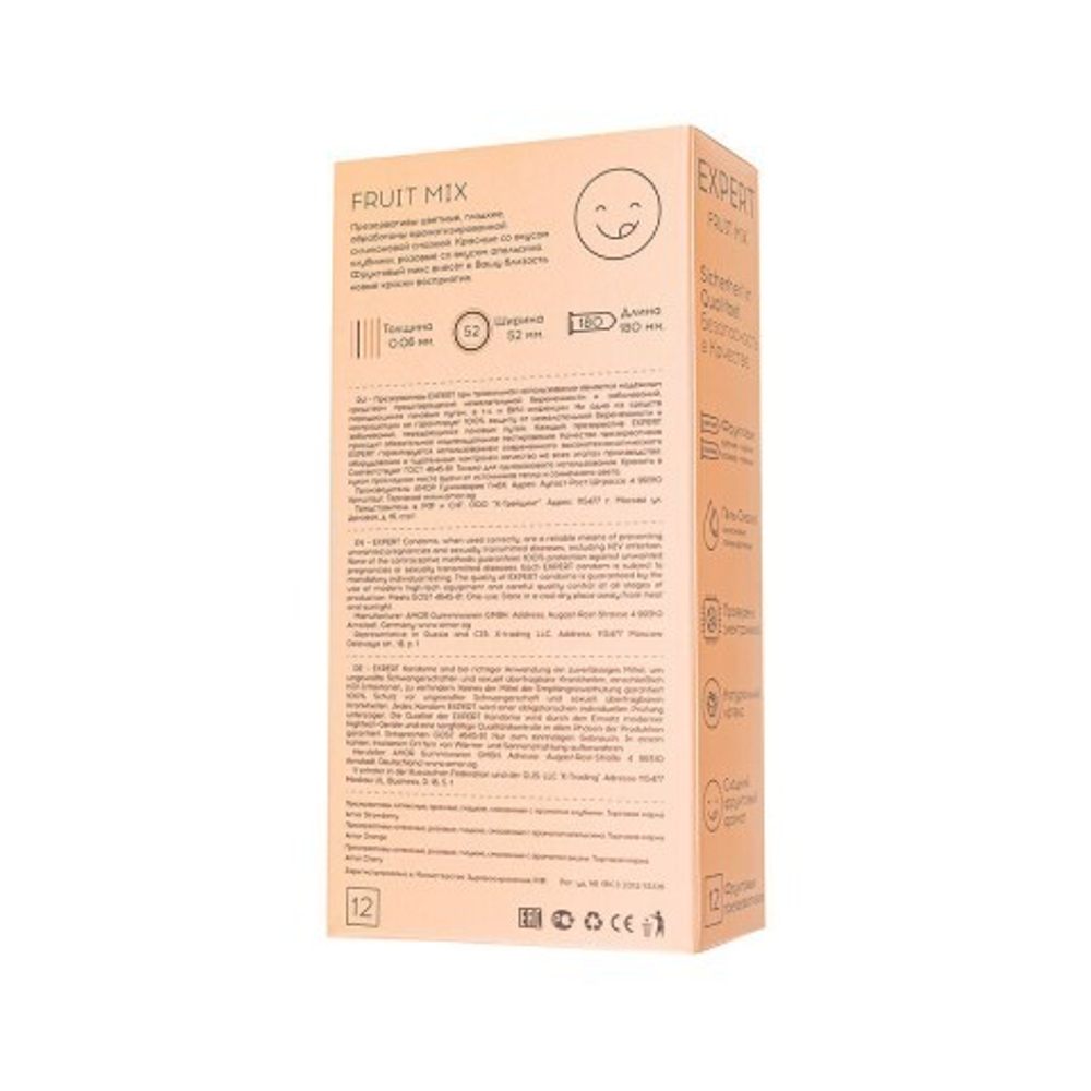 Презервативы EXPERT FRUIT MIX № 12+3 (с фруктовым ароматом), 12+3 шт.