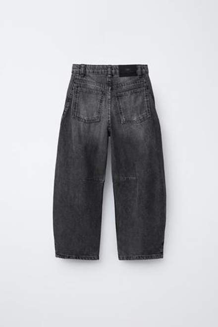 ZARA ДЖИНСЫ BARREL BALLOON, СЕРЫЙ