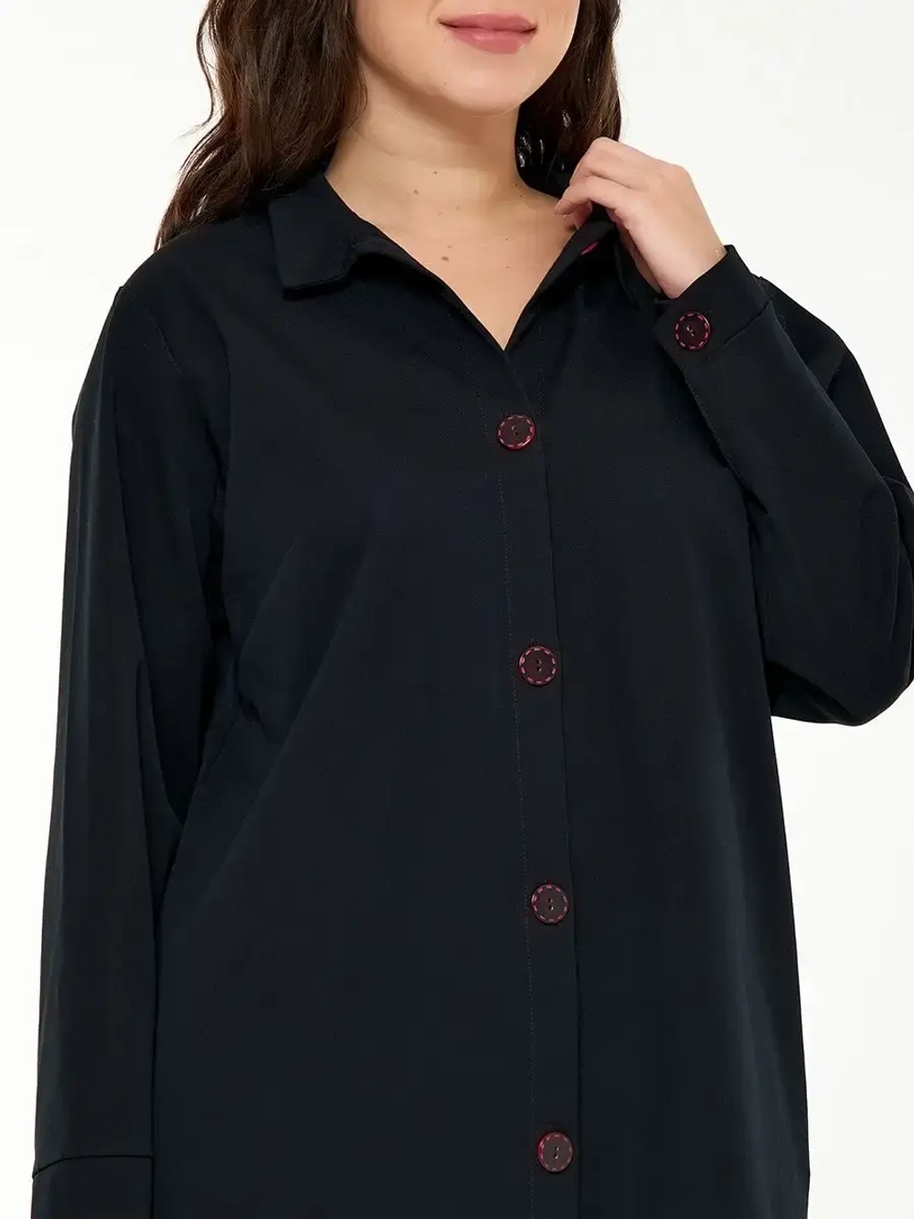 Платье рубашка черное