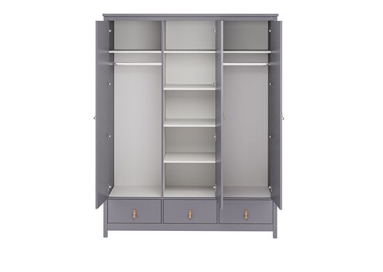 Шкаф Wood 3-х створчатый (серый)