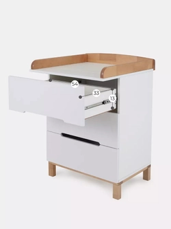 Комод пеленальный Rant Indy Mini 600/3 Cloud White