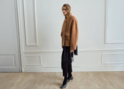 Пальто из шерстяной смеси с воротником-стойкой