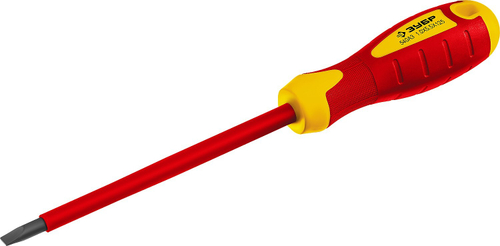 Отвертка диэлектрическая до 1000В, ЗУБР ″Профессионал″ ″ПРОФИ ЭЛЕКТРИК″ 25261-5.5-125, Cr-V, трехкомпонент рукоятка, SL 5 x 125 мм