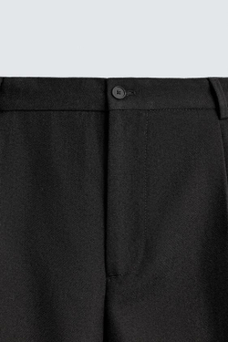 ZARA КОСТЮМНЫЕ БРЮКИ ИЗ 100% ШЕРСТИ, ЧЕРНЫЙ