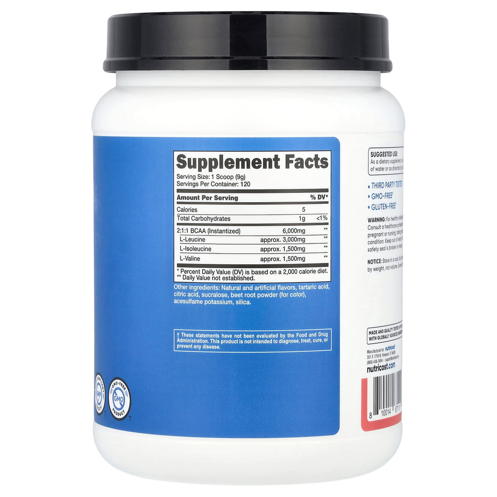Nutricost, Performance, BCAA, арбуз, 1116 г (2,5 фунта)