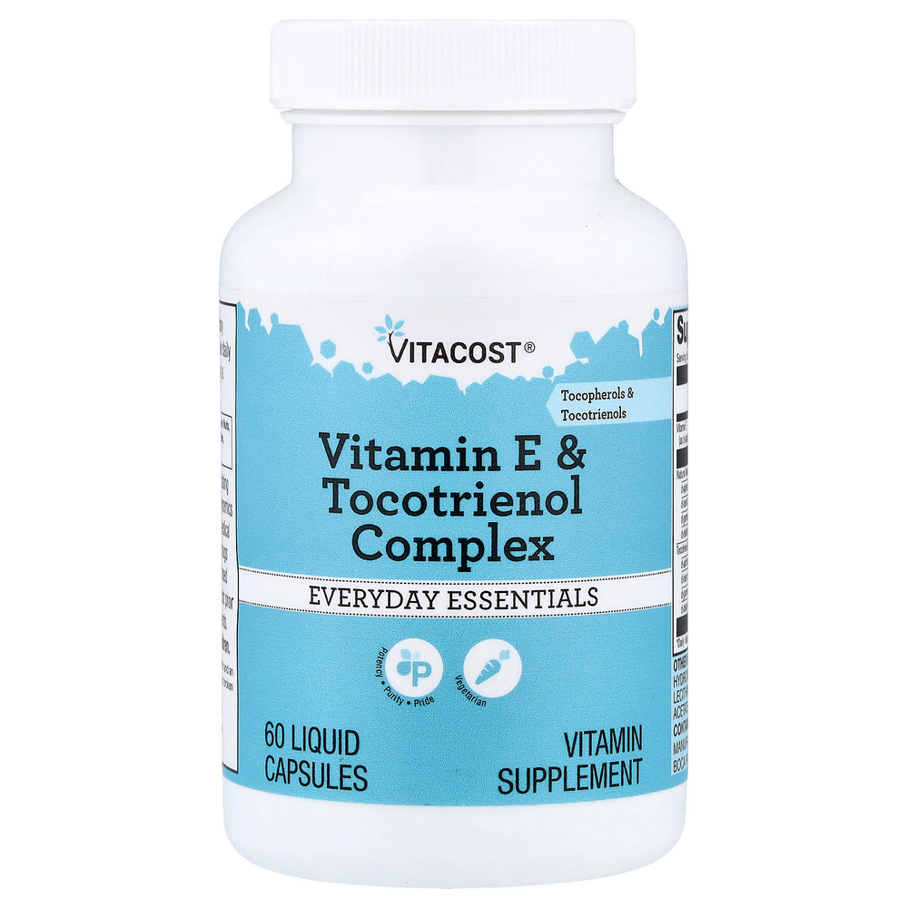 Vitacost, комплекс с витамином Е и токотриенолом, 60 капсул с жидкостью