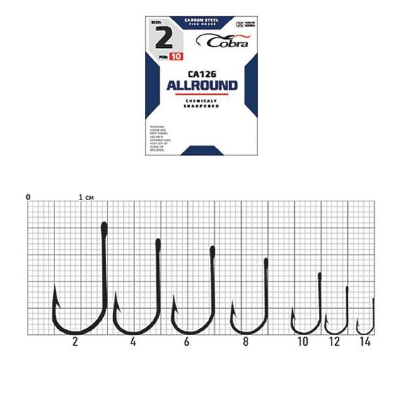 Крючки Cobra ALLROUND CA126  №6, 10 шт.