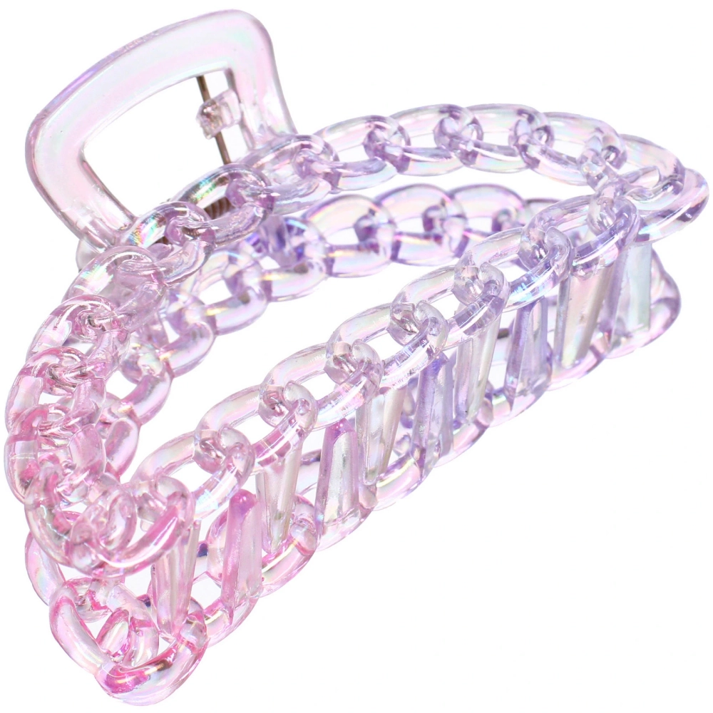 Заколка-краб для волос «Мон Пион», цепочка, микс 6 цветов, 9,5см (Блистер)