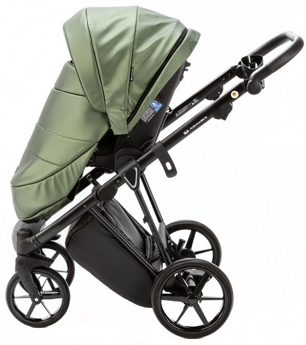 Детская коляска Adamex Belissa Deluxe 2 в 1 B-SM14 (ЗЕЛЁН.ПЕРЛ.КОЖА)