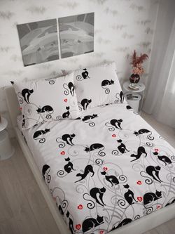 Простынь Сказка "Кошки на белом" 150х215 см