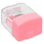 Точилка DELI "Comiko", пластиковая, 1 отверстие, с контейнером, ассорти