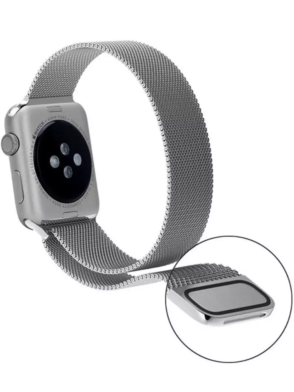 Браслет-ремешок для Apple Watch MILANESE (42-44mm) серебристый