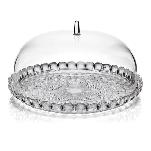Блюдо сервировочное с крышкой tiffany, ?30 см, серое