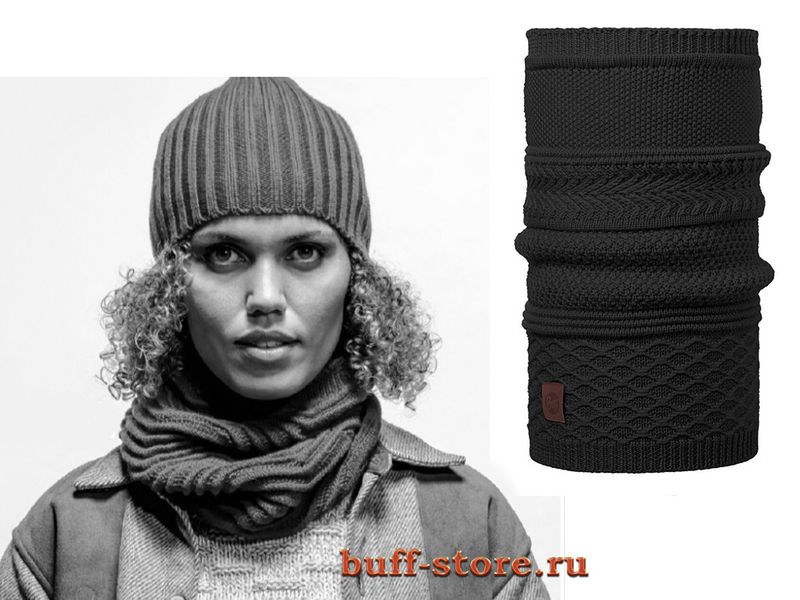 Стильный шарф-труба Buff Hob Black Фото 1